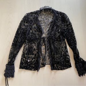 Express sheer Burnout long sleeve top vintage